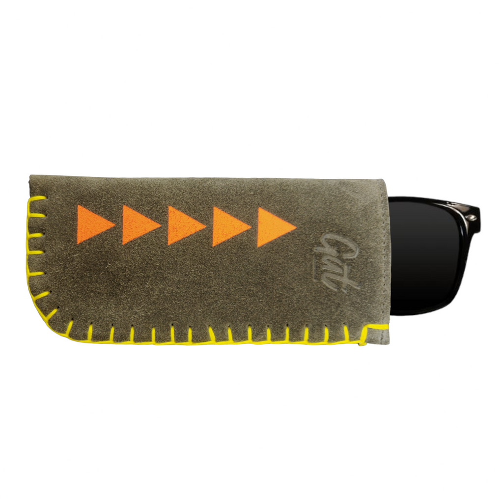 Olive Green Leather Sunglasses Cover